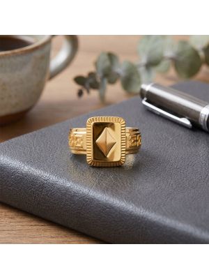 Elite Rhombus Sunburst Casting Gold Ring