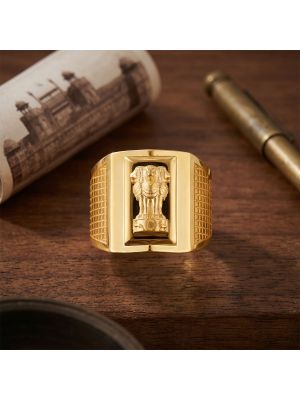 Emblem Casting Gold Gents Ring