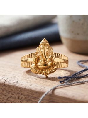 Divine Ganesha Casting Gold Ring