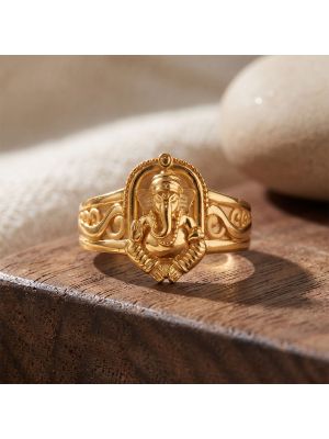 Sovereign Vinayagar Arch Casting Gold Ring