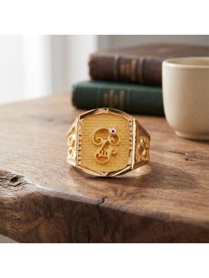Lord Murugan Vel Signet Gold Ring