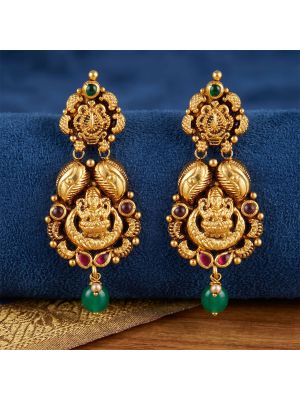Emerald Antique Lakshmi Gold Drops