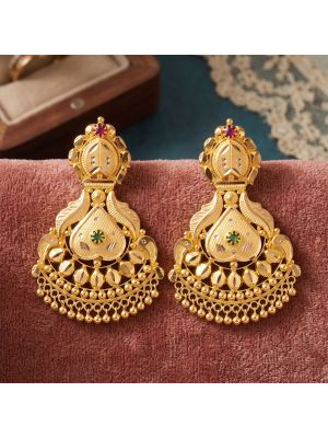 Heritage Gold Chandbali Drops 
