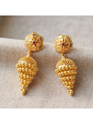 Graceful Cluster Drop Gold Jhumka