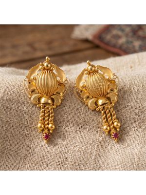 Traditional Temple Gold Stud Earrings