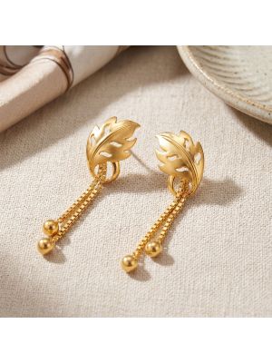 Filigree Leaf Gold Chain Casting Drops