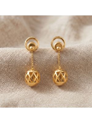Modern Eclipse Gold Drop Earrings