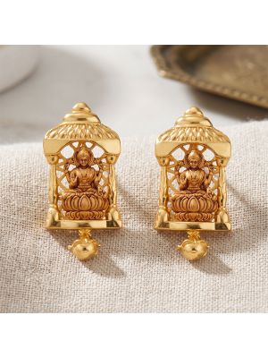 Traditional Lakshmi Casting Gold Earrings
