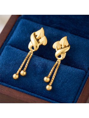 Twin Dangler Casting Gold Earrings