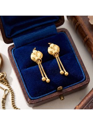 Petal Dangler Casting Gold Earrings
