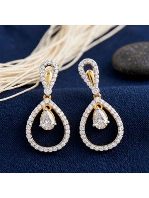 Radiant Pear Halo Gold Casting Drops