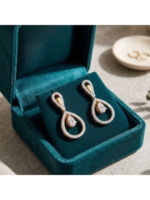 Eternal Pear Casting Gold Drop Earrings