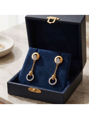 Ornate Lattice Casting Gold Drop Earrings
