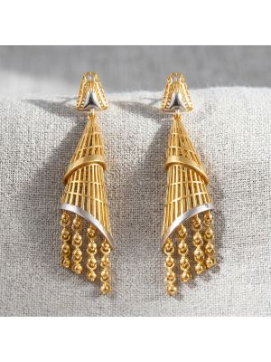 Luxury Lattice Gold Drop Earrings
