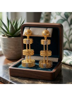 Luxury Architectural Gold Drop Earrings