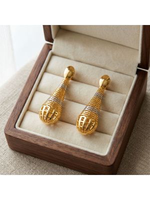 Modern Contemporary Gold Drop Earrings