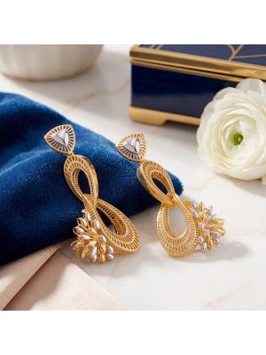 Modern Bouquet Gold Drop Earrings