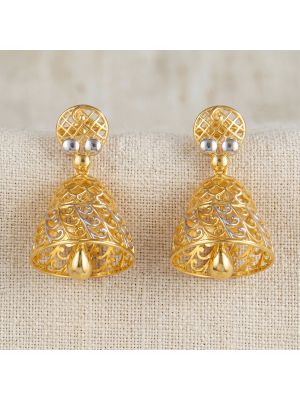 Modern Bell Filigree Gold Jhumka