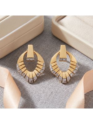 Geometric Sunburst Gold Drops Earrings