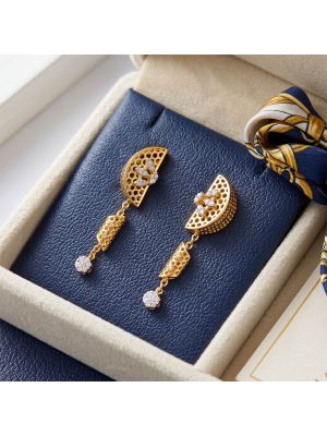 Stylized Geometric Filigree Gold Earrings