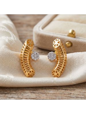 Modern Arc Gold Drop Earrings