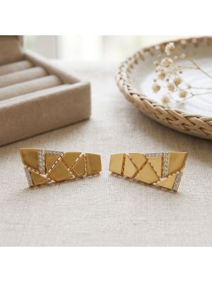 Stellar Shard Asymmetric Gold Earrings