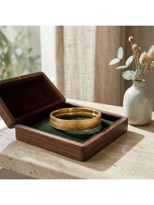 Fancy Mosaic Pattern Gold Bangles