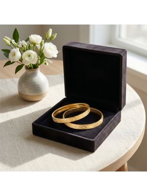 Modern Diamond Pattern Gold Bangles