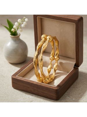 Daily Wear Yali Twisted Gold Bangles