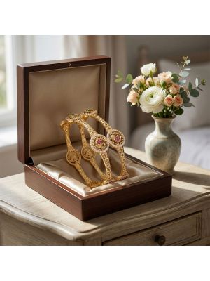 Rangeela Gold Heritage Peacock Bangles