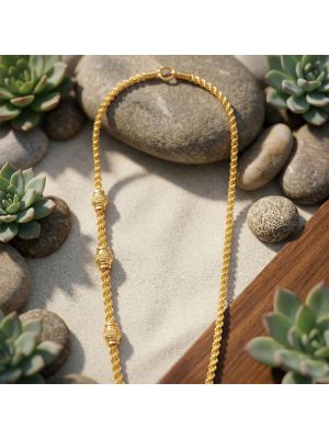 Traditional Hollow Balls Rope Gold Chain