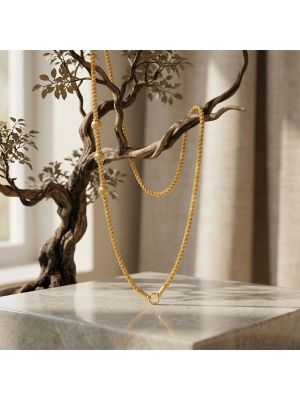 Classical Hollow Balls Rope Gold Chain