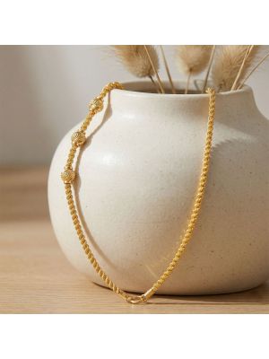 Traditional Hollow Balls Rope Gold Chain