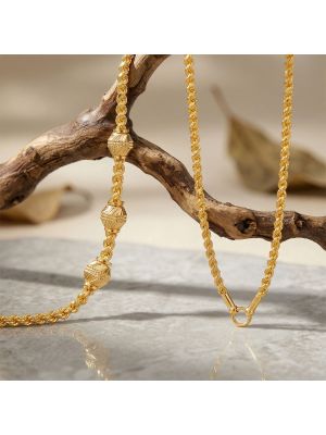 Traditional Hollow Balls Rope Gold Chain