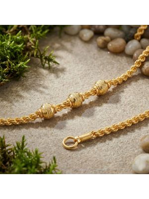 Traditional Hollow Balls Rope Gold Chain