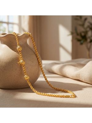 Classical Hollow Balls Rope Gold Chain