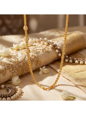 Classical Hollow Balls Rope Gold Chain