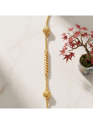 Fancy Combini Spiral Mugappu Gold Chain