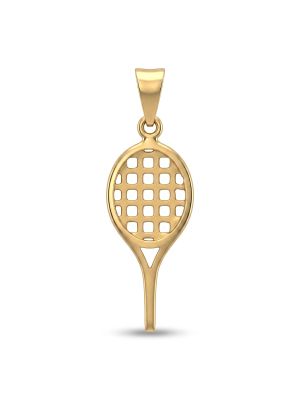 Gold Tennis Racket Pendant for unisex