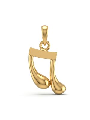 Gold Music Note Pendant for unisex
