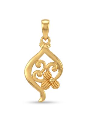 22k Gold Paisley Floral Pendant for girl