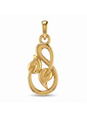 22k Gold Infinity Leaf Pendant for girl