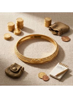 Jaguar Motif Men's Gold Gadi