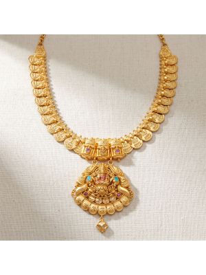 Traditional Lakshmi Motif Gold Necklace