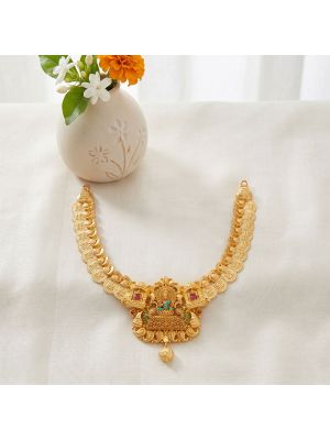 Divine Lakshmi Motif Gold Necklace