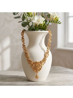 Modern Floral Chain Gold Necklace