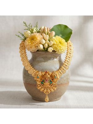 Divine Temple Lakshmi Gold Necklace