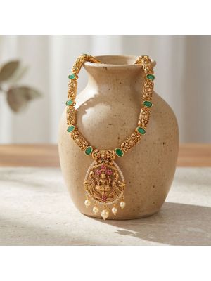 Traditional Temple Lakshmi Gold Necklace