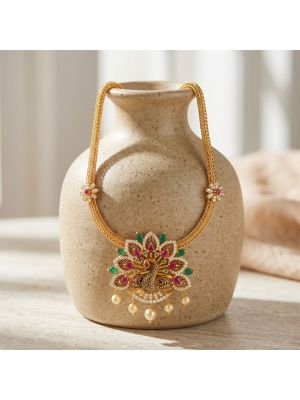 Majestic Peacock Pendant Gold Necklace