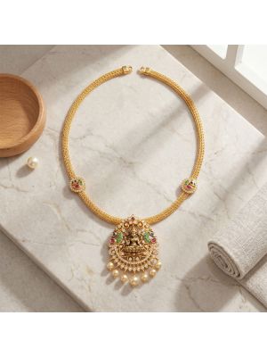 Goddess Lakshmi Pendant Gold Necklace